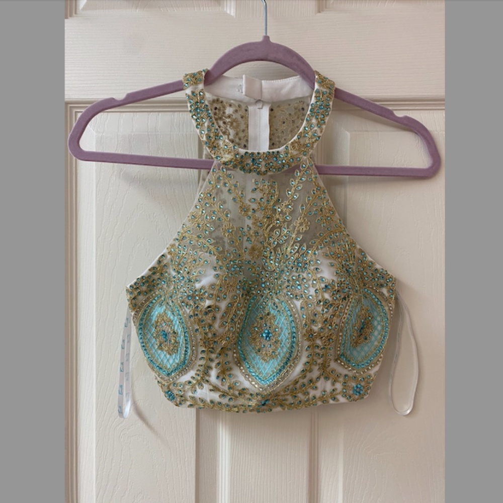 Camille La Vie jeweled rhinestone crop top